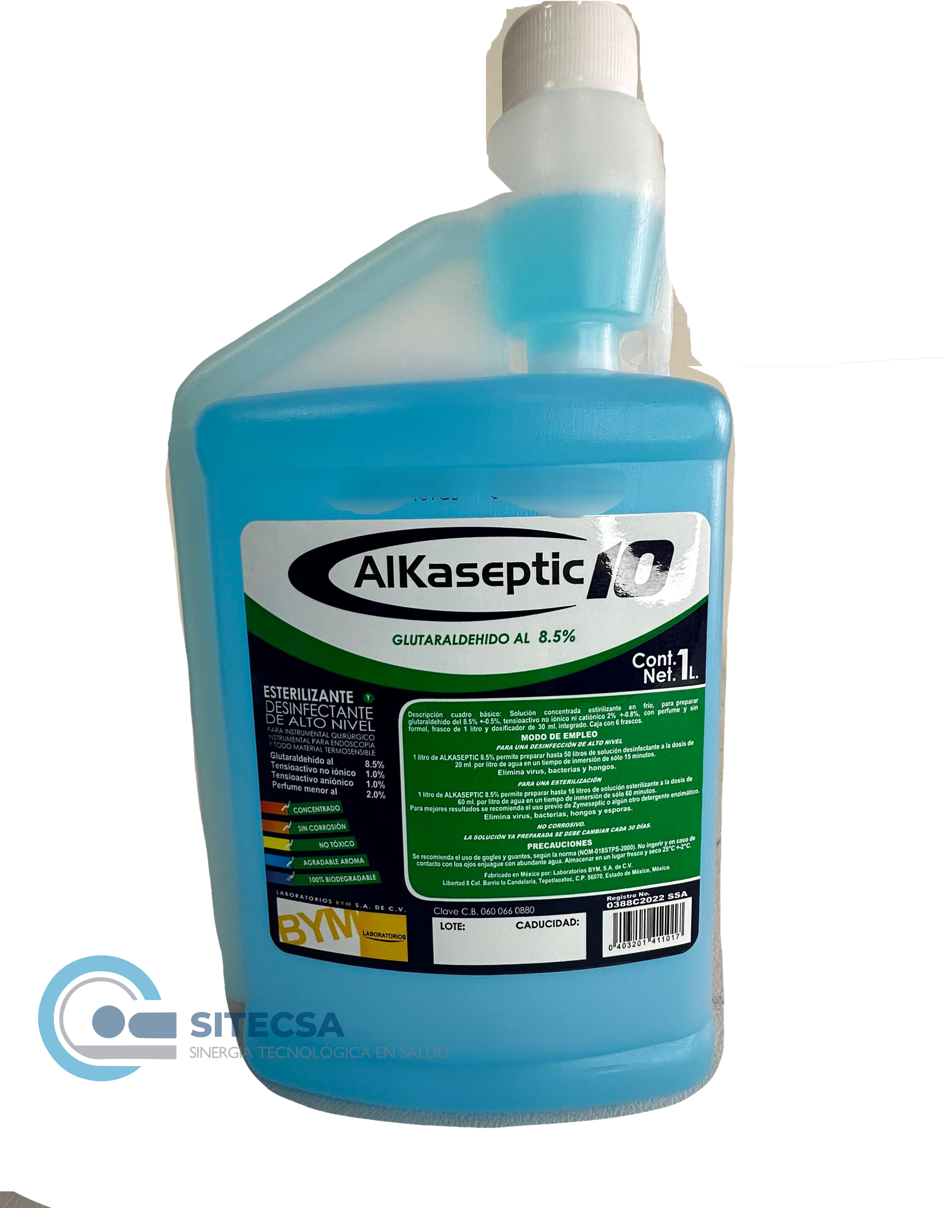 Solución desinfectante con Glutaraldehido al 8,5 % ALKASEPTIC 8.5